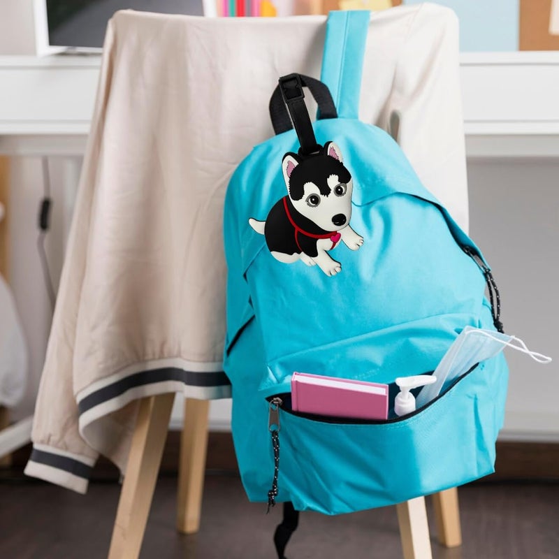 Eitheo Luggage Tags for Kids Luggage Tags with Name & Address Label | Silicone Luggage Tags for Suitcases, Tags for Travel Bags/School Bags Identification tag Colorful Multi (Dog) - Image 3