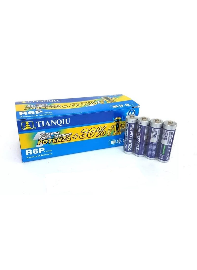 TIANQIU 40-Pieces Tianqiu Super Heavy Duty (AA) R6P 1.5V Batteries - One Box  - Image 3