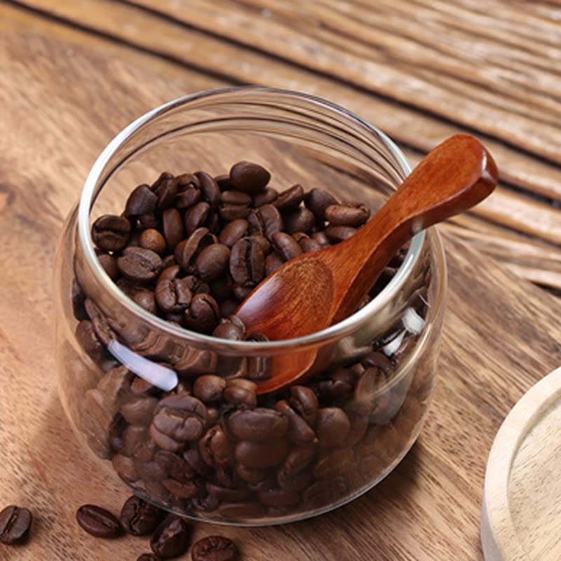 AKOAK 2 Pcs Mini Wooden Spoon with Short Handle, Perfect Small Jar of Jam, Spices, Condiments, Sugar, Honey, Tea Coffee Spoon, Kitchen Accessories (Dark brown) - Image 2