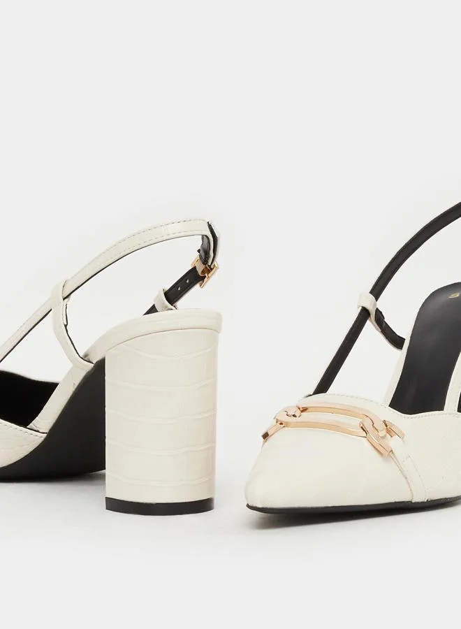 Styli Styli Croc Skin Textured Slingback Shoes