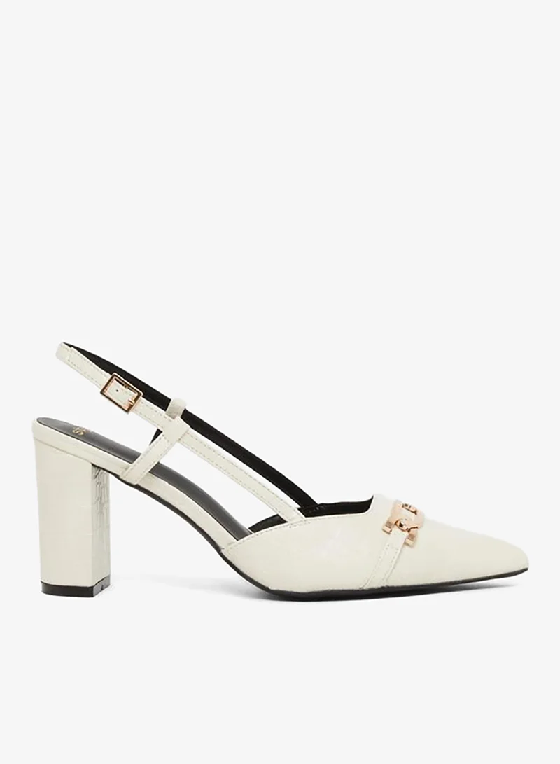 Croc Skin Textured Slingback Shoes