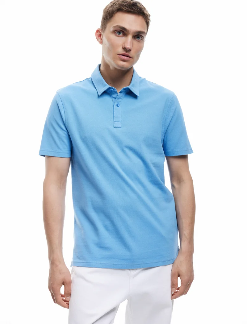 كوتون Polo Neck T-Shirt