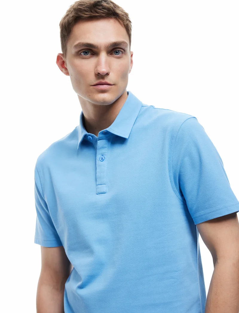 كوتون Polo Neck T-Shirt