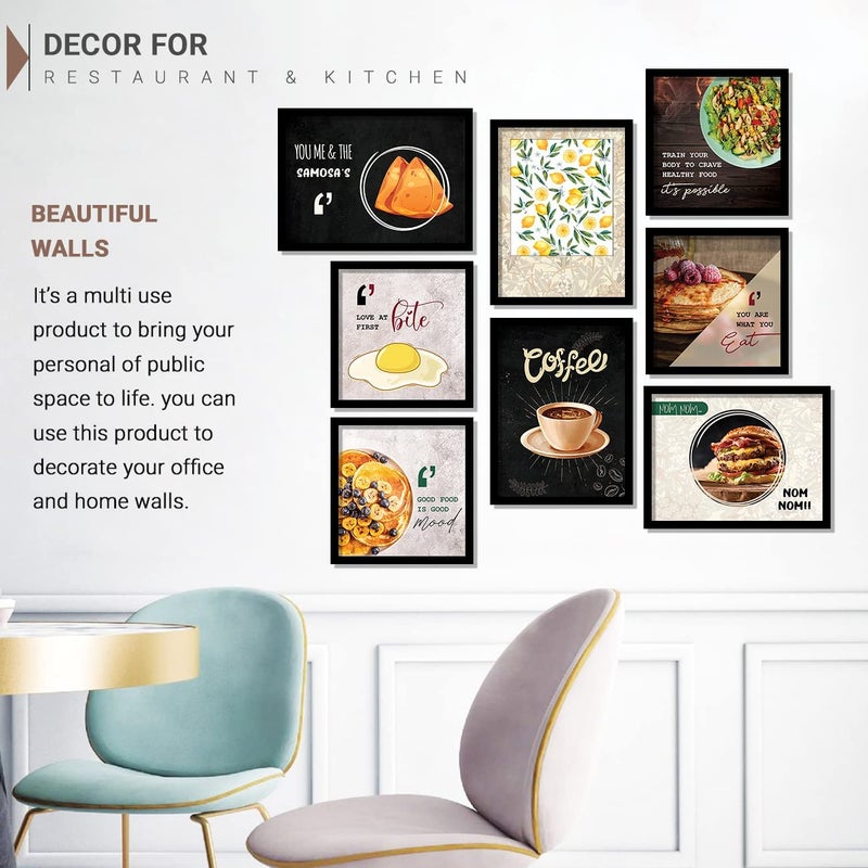 VASL Studio Restaurant Theme Painting Food Quotes Wall Posters with Frame for Cafe Hotel Food Court Wall DecorKitchen Quotes Wall Art Frames 11 x 14 inch Set of 8Multicolor Restro2 - Image 5