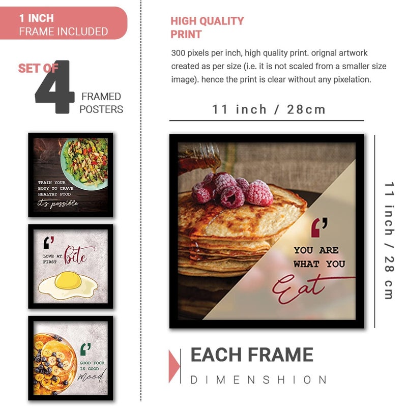 VASL Studio Restaurant Theme Painting Food Quotes Wall Posters with Frame for Cafe Hotel Food Court Wall DecorKitchen Quotes Wall Art Frames 11 x 14 inch Set of 8Multicolor Restro2 - Image 3