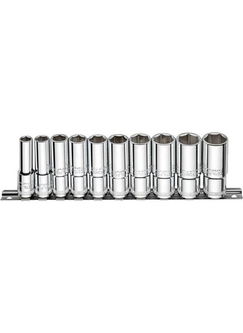C14-RH10 10 Piece 3/8 Inch 6 Corner Deep Socket Wrench Set