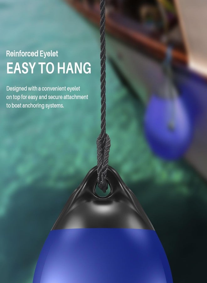 OBAKL Pair of Vinyl Boat Buoy Balls, 9.8 x 12.2 Inches Round Boat fenders Ball for Boat Mooring Buoys, Anchor Float Buoy and Mooring Fender(Blue) - Image 4