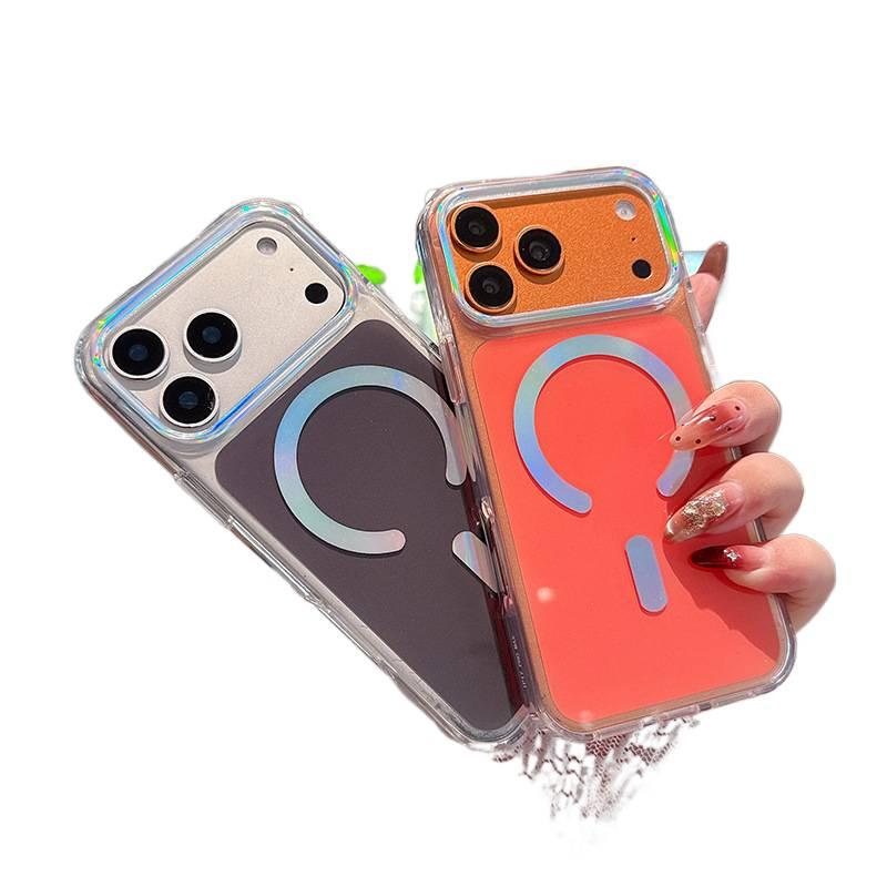 غطاء MagSafe، أحمر، TPU+PC، مغناطيس قوي، حماية من السقوط، مقاوم للصدمات لـ iPhone 15 / 15 Plus / 15 Pro / 15 Pro Max مغناطيسي من مادة TPU باللون الأحمر - Veloris - Image 2