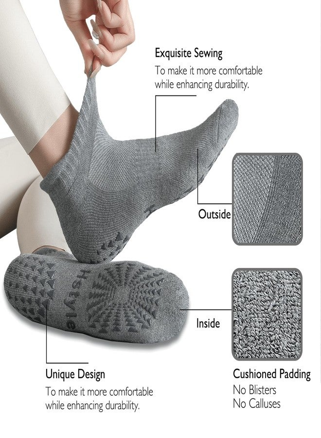 Hstyle Yoga Socks with Grips for Women and Men, Ideal for Ballet, Barre, Barefoot Workout, Pilates Grip Socks Non Slip Socks 6 Pairs of Mix Color 1 L-XL - Image 2