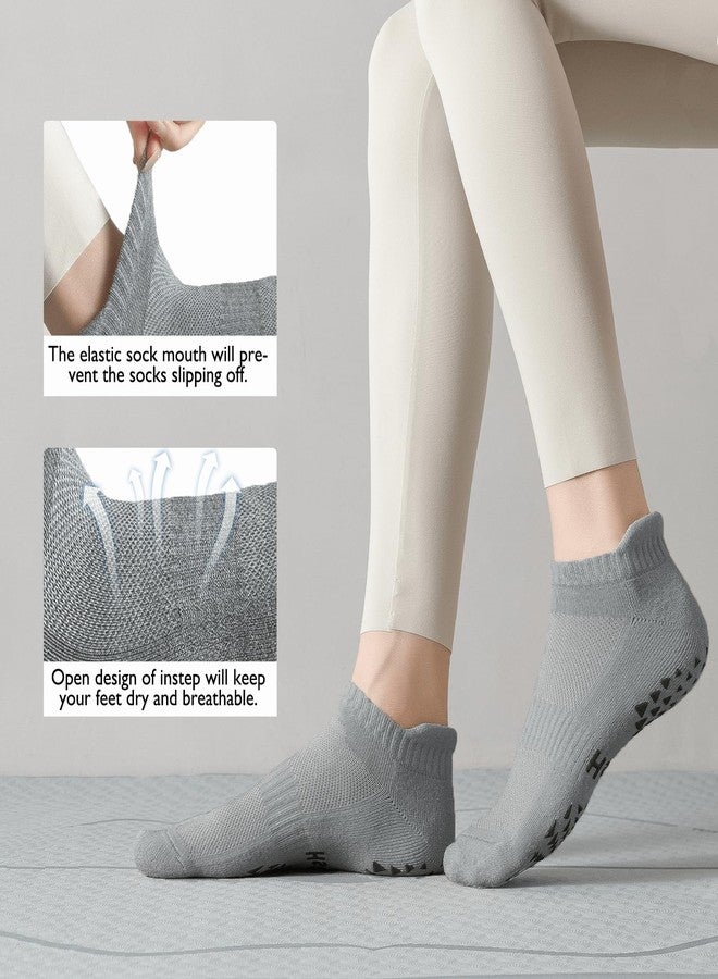 Hstyle Yoga Socks with Grips for Women and Men, Ideal for Ballet, Barre, Barefoot Workout, Pilates Grip Socks Non Slip Socks 6 Pairs of Mix Color 1 L-XL - Image 3