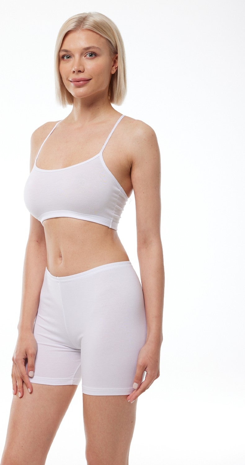 Malabadi Women's White Modal Short Tights 185  - Image 2