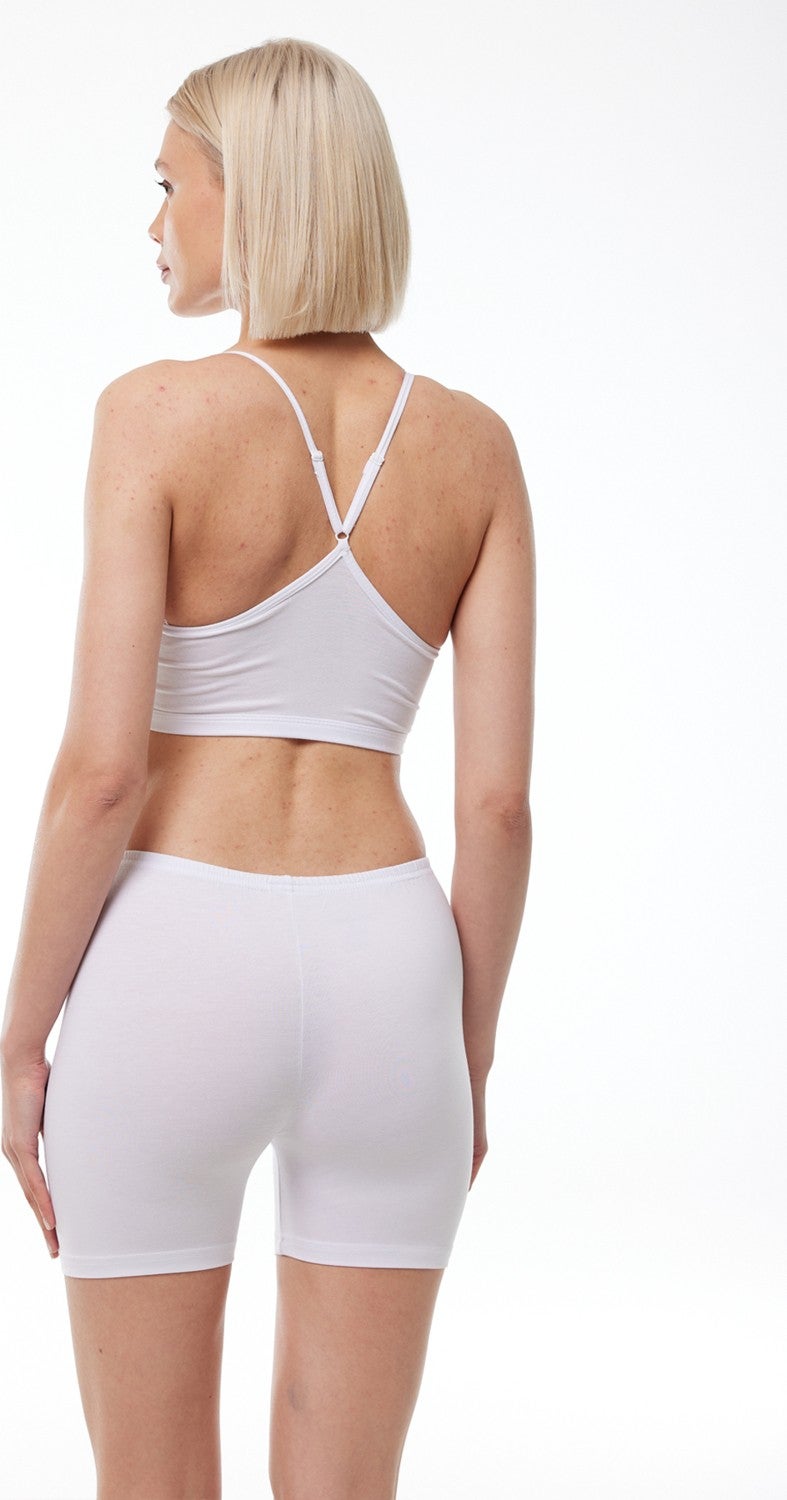 Malabadi Women's White Modal Short Tights 185  - Image 3