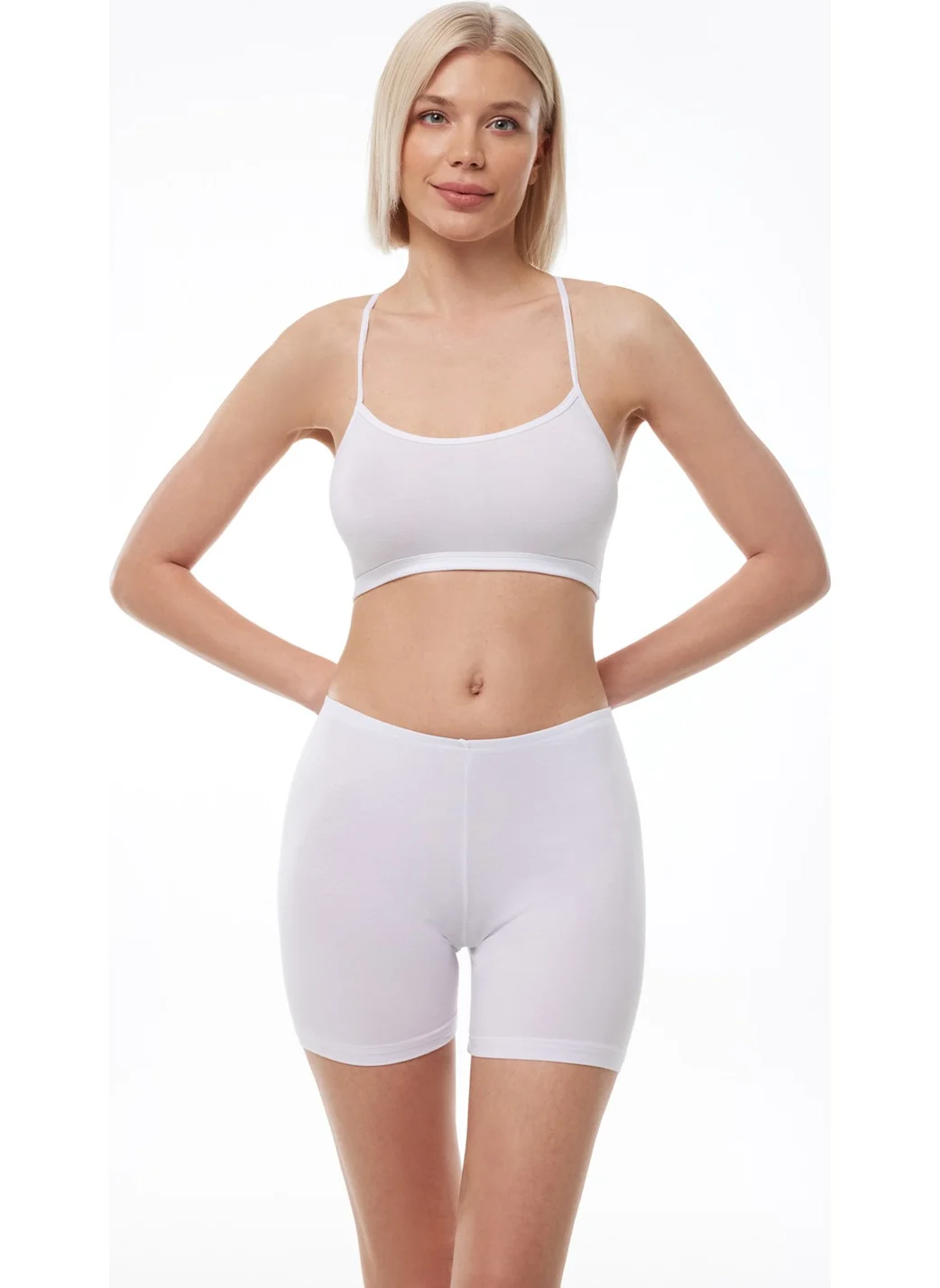 Malabadi Women's White Modal Short Tights 185