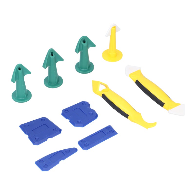 10Pcs Caulking Tool Grout Glue Cleaning Removing Scraper Scrape Plate Nozzle Set Kit - Image 1