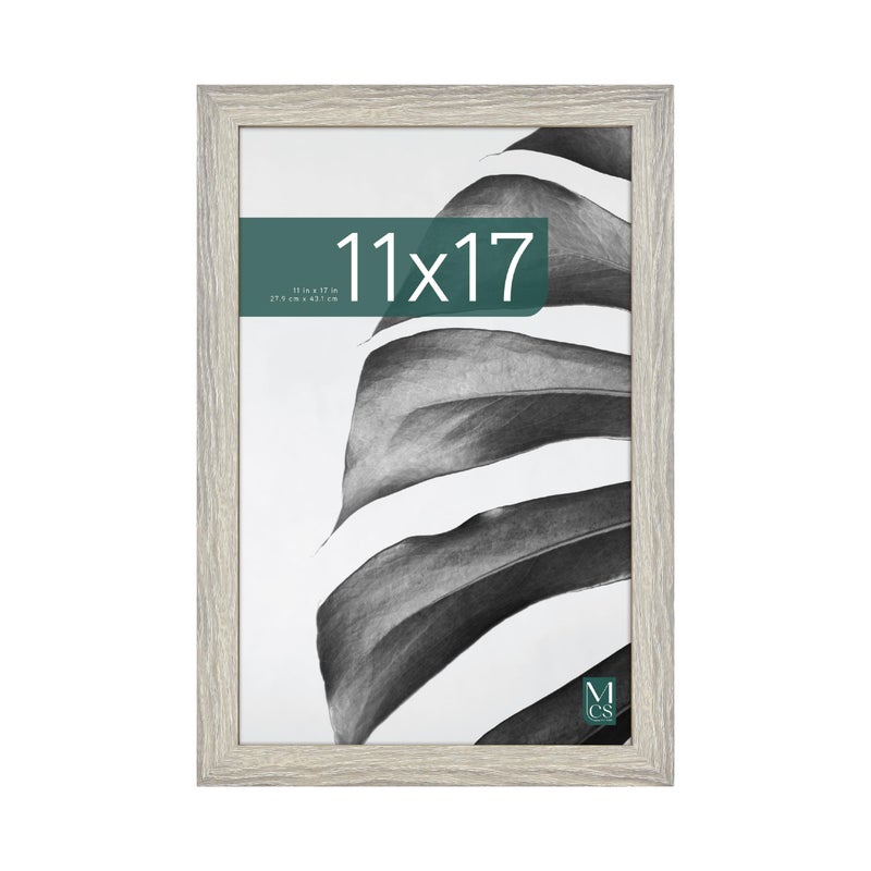 MCS Studio Gallery 11x17 Picture Frame Gray Woodgrain Engineered Wood, Rectangle Photo Frame for Photos, Posters & Art Prints (1-Pack) - Image 1