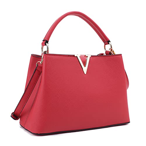 EVVE Women's Small Satchel Bag Classic Top Handle Purses Fashion Crossbody Handbags with Shoulder Strap | RD - Image 1