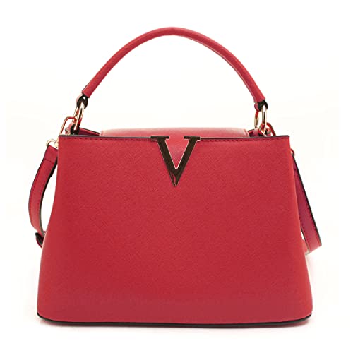 EVVE Women's Small Satchel Bag Classic Top Handle Purses Fashion Crossbody Handbags with Shoulder Strap | RD - Image 3