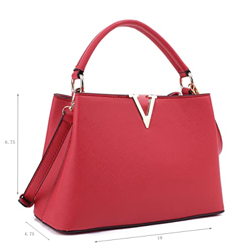 EVVE Women's Small Satchel Bag Classic Top Handle Purses Fashion Crossbody Handbags with Shoulder Strap | RD - Image 2