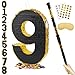 PCFING 20 Inch Number 9 Piata Gold Black with 30 Inch Piata Stick Blindfold Confetti for Man Women Boys Girls Birthday Party Decorations Anniversary Celebration Fiesta - Image 2