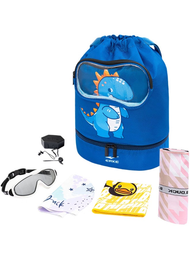 ERKE Children'S Swim Bag With Wet And Dry Separation, Water-Resistant, For Boys And Girls, Portable Sports Backpack With Large Capacity Storage Pockets - Image 3