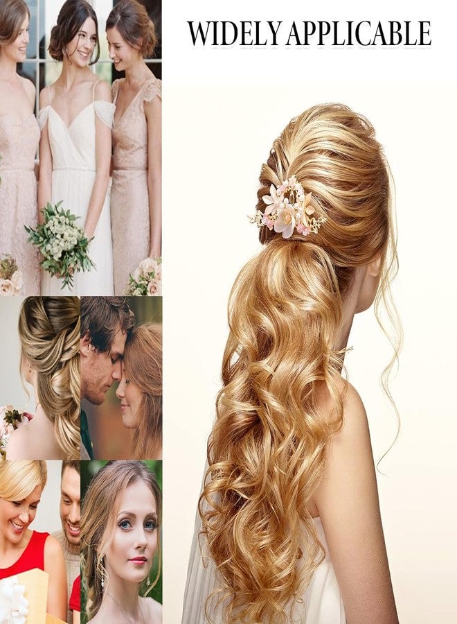 ماي كرييت مجموعة MAYCREATE® المكونة من 5 قطع من دبابيس الشعر المزينة بشرابات الزهور، وأحجار الراين الكريستالية، واللؤلؤ، وأقراط متدلية، وإكسسوارات شعر للعرائس بتصميم كلاسيكي للنساء والفتيات - Image 5