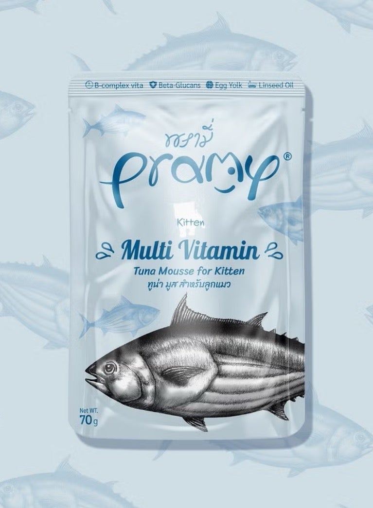 Pramy Cat Kitten Wet Food With Tuna Flavor -12x70g - With Linseed Oil for Healthy Skin & Coat (Omega 3, 6, 9) – Nutrient-Rich Wet Food for Healthy Growth - Image 2