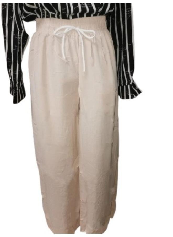 Stylish Stripe and Letter Print Long Sleeve Shirt - Classic Casual Button Front Turn Down Collar Design with Linen Pants Fit to Large-XL T-164