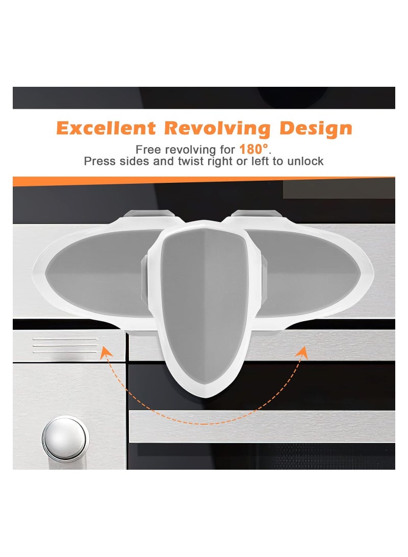 KASTWAVE Childproof Oven Door Lock, 2 Pcs Baby Proof Oven Front Lock with 3M Adhesive, No Screws or Drill, Easy to Install and Use, Durable and Heat-Resistant Material - Image 5