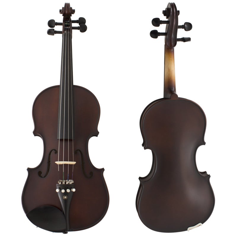 Cecilio CVN-EAV Ebony Fitted Solidwood Violin in Varnish Antique with Deluxe Oblong Hard Case Size 4/4 (Full Size) - Image 1
