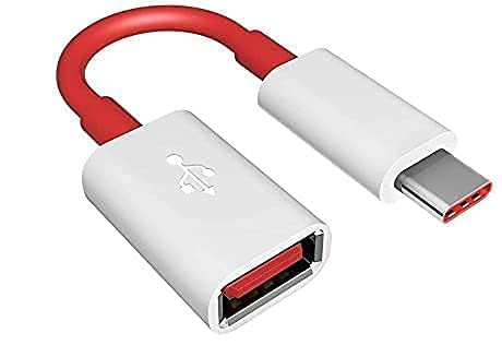 ls lapster Lapster USB 3.0 to Type-C OTG Cable Adapter Compatible with USB to c Type Converter Supporting All laptops, Mobile Smartphone and Other Type c Devices (White & Red) - Image 1
