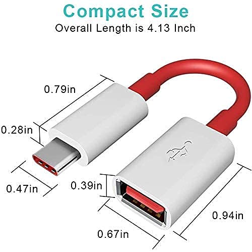 ls lapster Lapster USB 3.0 to Type-C OTG Cable Adapter Compatible with USB to c Type Converter Supporting All laptops, Mobile Smartphone and Other Type c Devices (White & Red) - Image 2