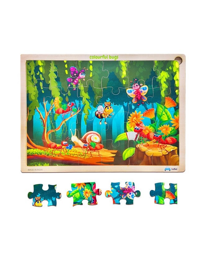 FunBlast Puzzles for Kids - 24 Pcs Honey Bee Jigsaw Puzzle for Kids of Age 3-5 Years, Wooden Board Jigsaw Puzzles, Floor Puzzle for Children, Learning and Educational Jigsaw Puzzle Toys - Image 1