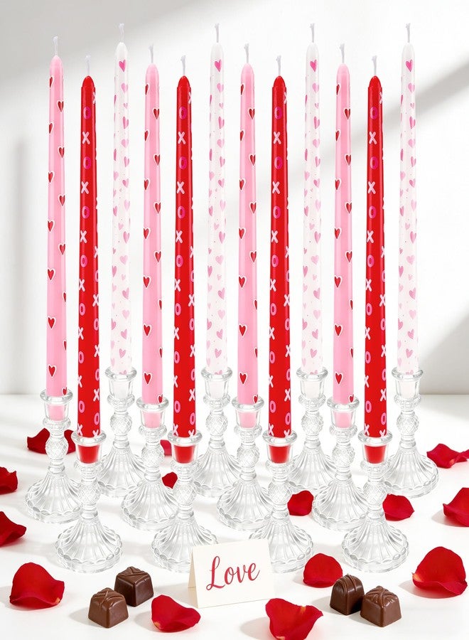 Vynium Valentine Pink Red Heart Decorative Candles - Image 1