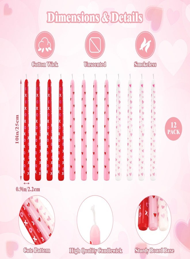 Vynium Valentine Pink Red Heart Decorative Candles - Image 2