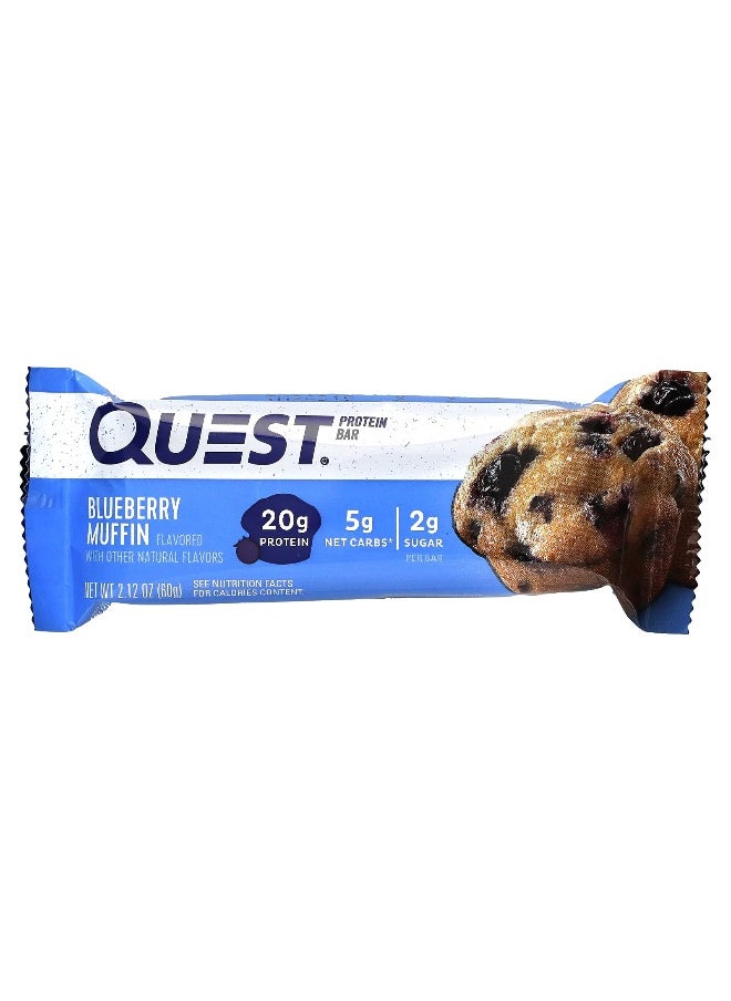 QUEST NUTRITION - Quest Nutrition, Protein Bar, Blueberry Muffin, 12 Bars, 2.12 oz (60 g) Each - Image 1