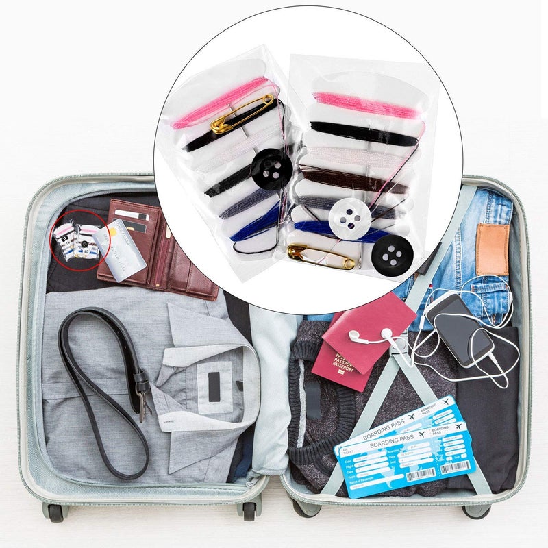 Daily Crafts Daily Crafts Small Simple Handy Travel Mini Sewing Kits Thread Repair Emergency Kit with Needles Threads Button Safety Pin for Gift Home Hotel Amenities Necessities 100 pcs  - Image 5