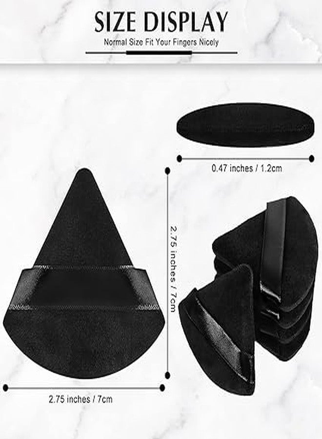 SUNISA Triangle Powder Puff Face Cosmetic Powder Puff Washable Reusable Bake Loose Powder Cosmetic Foundation Sponge Mineral Powder (48 Pcs Black Triange Puff) - Image 3