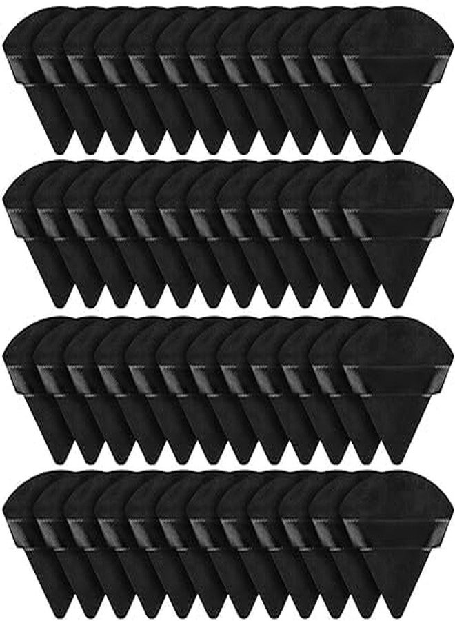SUNISA Triangle Powder Puff Face Cosmetic Powder Puff Washable Reusable Bake Loose Powder Cosmetic Foundation Sponge Mineral Powder (48 Pcs Black Triange Puff) - Image 2