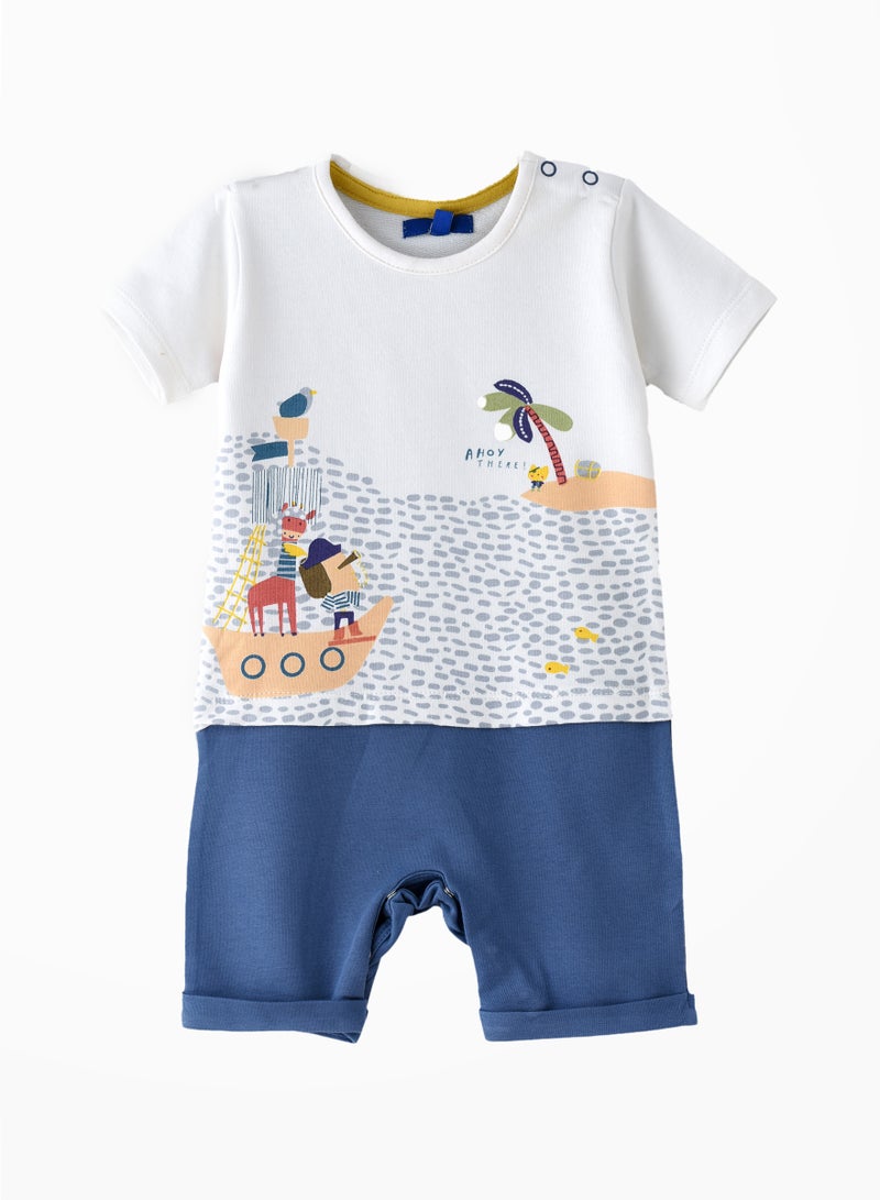 JAM Summer Chic: Boys Cotton Romper Breezy Comfort & Effortless Style - Image 1
