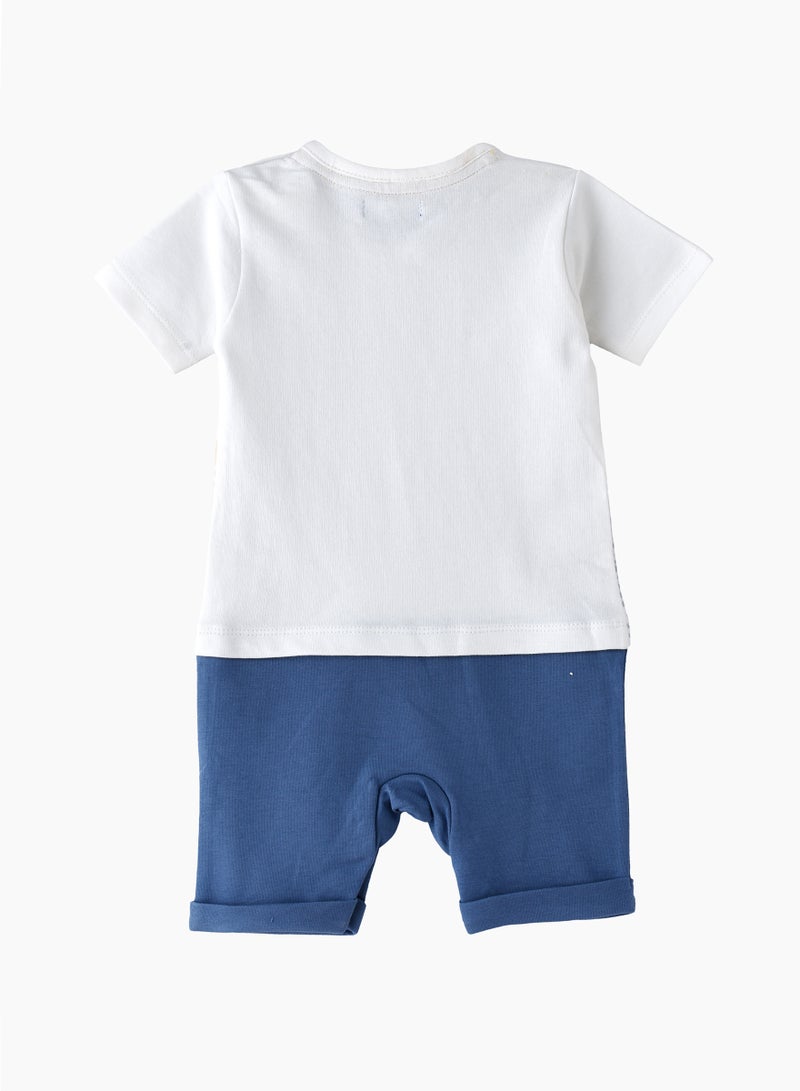 JAM Summer Chic: Boys Cotton Romper Breezy Comfort & Effortless Style - Image 2