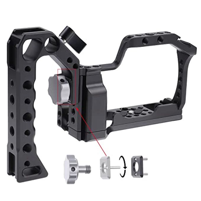Hersmay For Canon M5 M50 Ii Cage With Top Handle, Camera Cage For Canon Eos M50 Mark Ii/ M50 /M5 Camera,Vlogging Video Shooting Filmmaking Rig Stabilizer With 1/4" Mounting And 3/8" Arri Locating Hole - Image 5