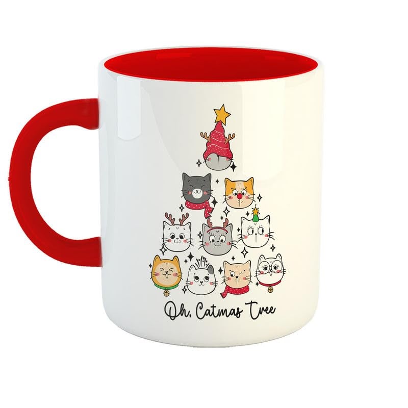 Happu Printed Ceramic Coffee Mug Christmas Gifts Oh Catmas Tree Xmas Gifts Secret Santa Gifts Holiday Gifts 573RD - Image 1