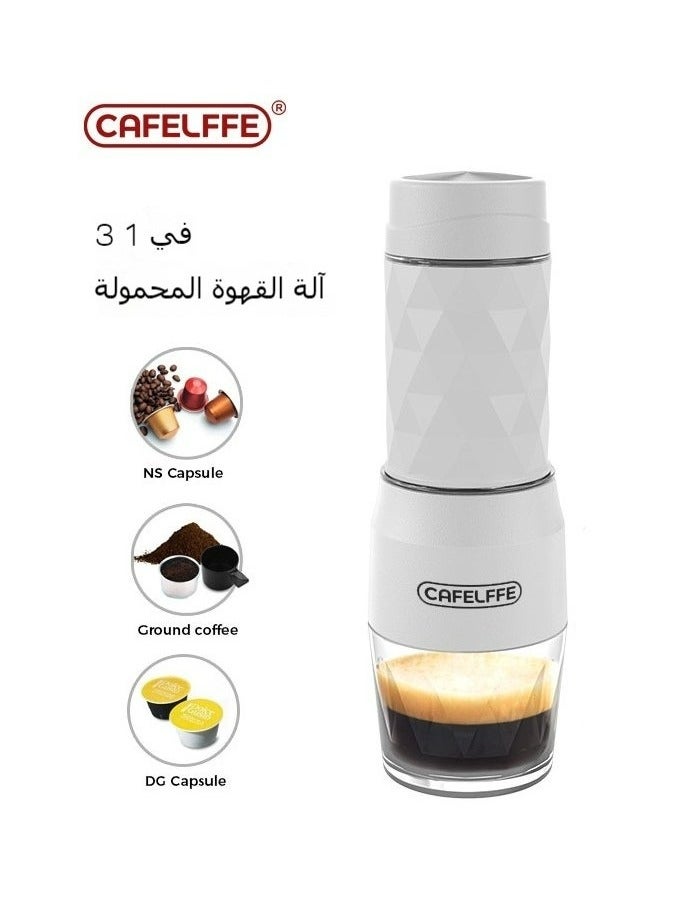 Cafelffe 3-in-1 Portable Espresso Maker | Manual Capsule Coffee Machine for Camping, Business, Hiking, and Office - Image 1