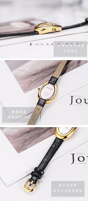MASTOP Bracelet Watch for Women - Elegant 24mm Oval Dial Bangle Watch - Gold Jewelry Style Quartz Wristwatch - Gift for Her (Grey) - Image 5