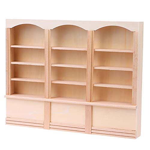 Yiphates 112 Scale Dollhouse Miniature Bookcase Display Shelf Locker Exquisite Doll House Furniture Decor Accessories for Mini Book Storage Scene Layout Collection Display for Dollhouse Enthusiasts - Image 1