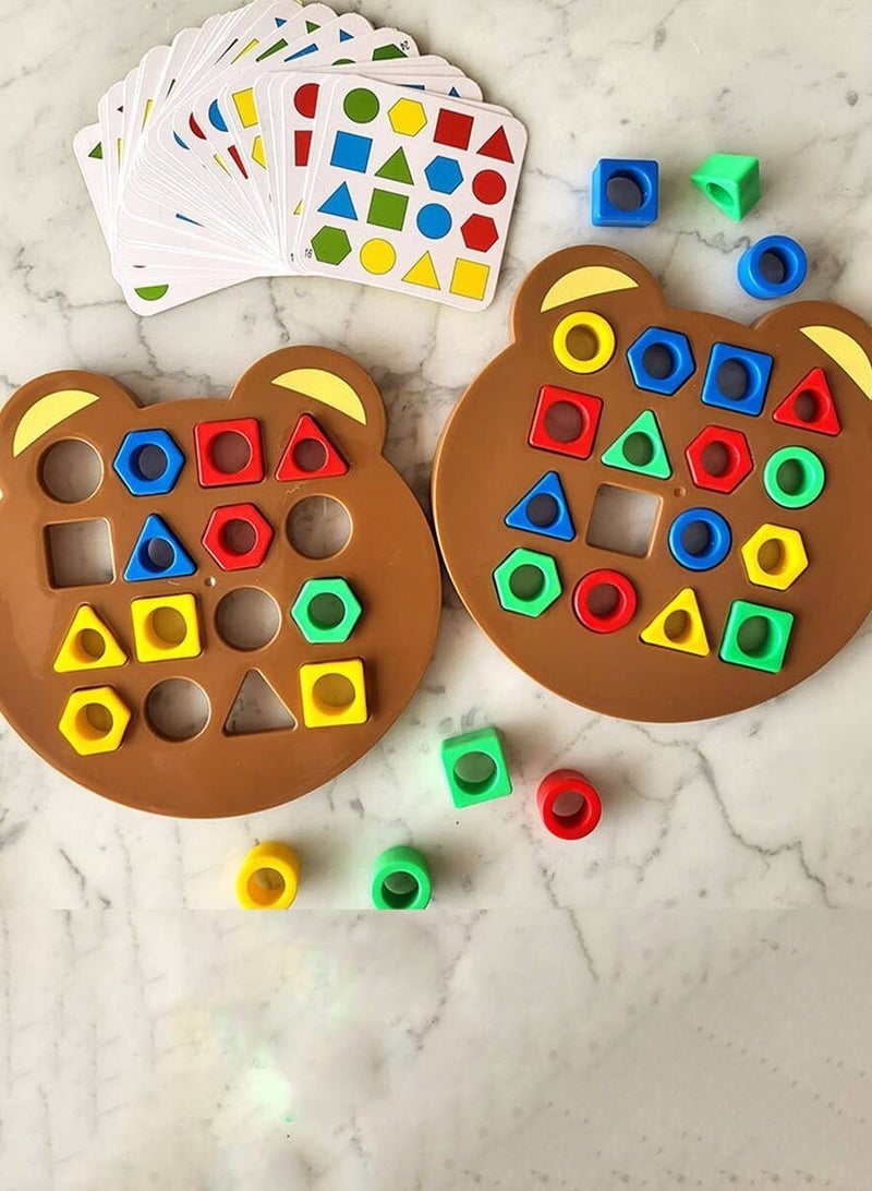 Kids Geometric Shape Matching Puzzle Game - Parent-Child Dual Battle for Focus & Brain Training | Educational Tabletop Board Toy - Image 1