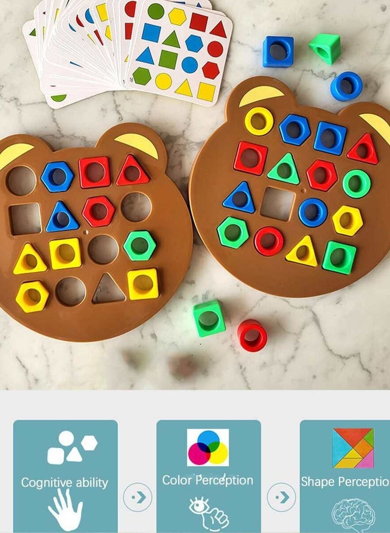 Kids Geometric Shape Matching Puzzle Game - Parent-Child Dual Battle for Focus & Brain Training | Educational Tabletop Board Toy - Image 2