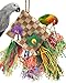 Bissap Bird Chew Toys Parrot Foraging Shredder Natural Palm Frond Hanging Cage Toy for Conure Lovebird Budgie Cockatiel African Gray Cockatoos and Similar Sized Pet Birds Flat Square - Image 3
