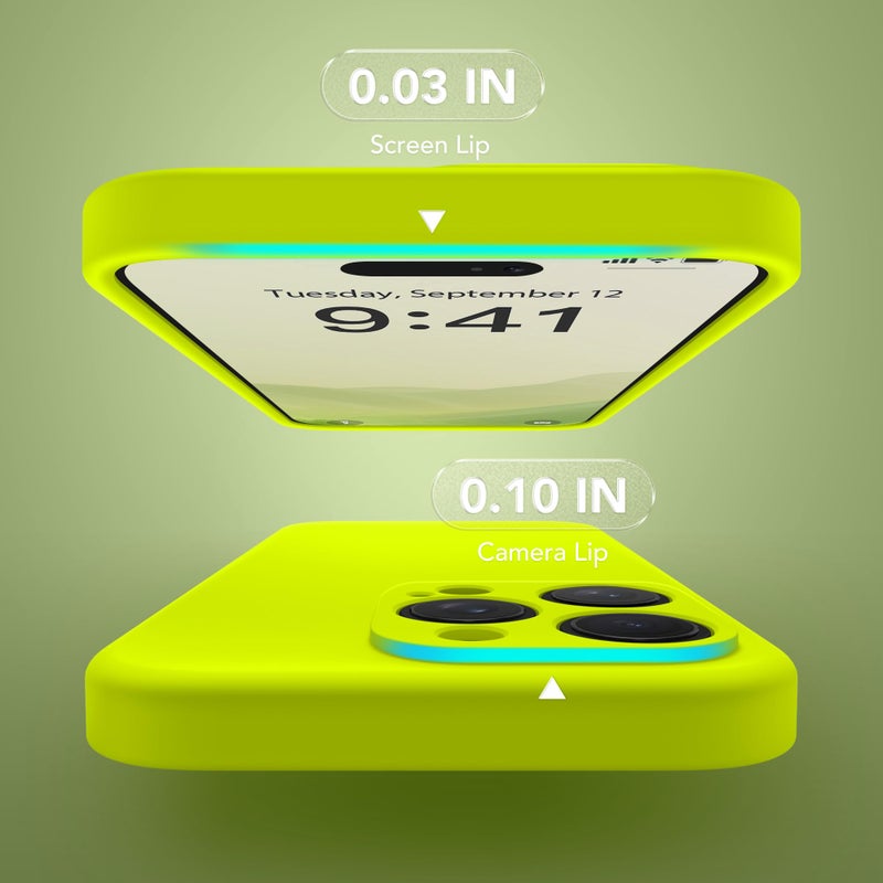 SuydanBox Magnetic for iPhone 16 Pro Max Case, Compatible with MagSafe, [Full Camera Protection][Screen Protector] Silicone Shockproof Protective Phone Case for iPhone 16 Pro Max, Fluorescent Green - Image 4