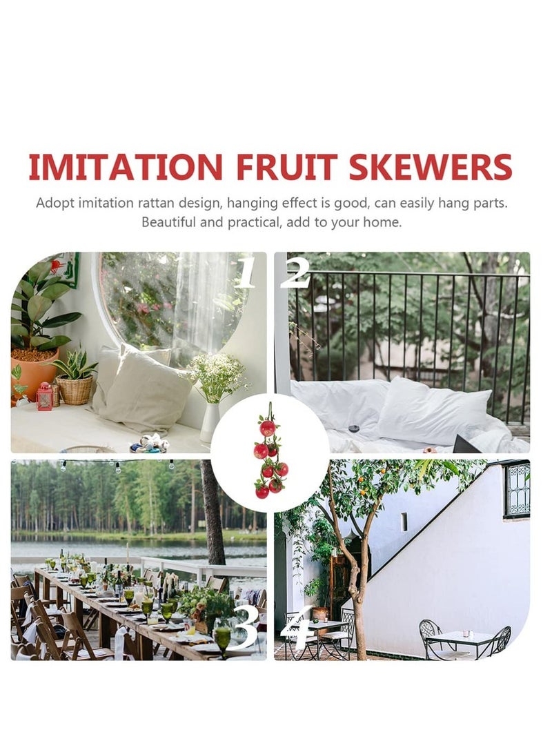 SOLARAE تاج التفاح الأحمر، 3 قطع من الفواكه الاصطناعية المعلقة، زينة نباتات، زينة حفلات الزفاف، تاج نباتي، كرمة تفاح مزيف صغير، فواكه حقيقية المظهر، زينة اصطناعية للزينة وللألعاب - Image 3